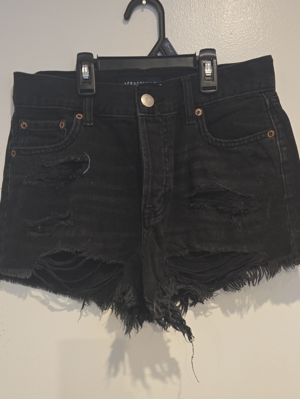 Aeropostale Black Distressed Denim Women’s Shorts